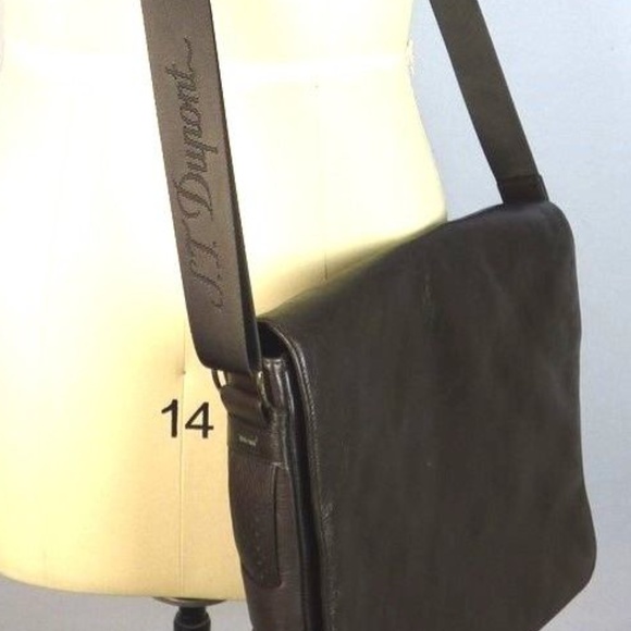 S.T. Dupont Other - S.T. Dupont Brown Leather Messenger Bag